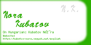 nora kubatov business card